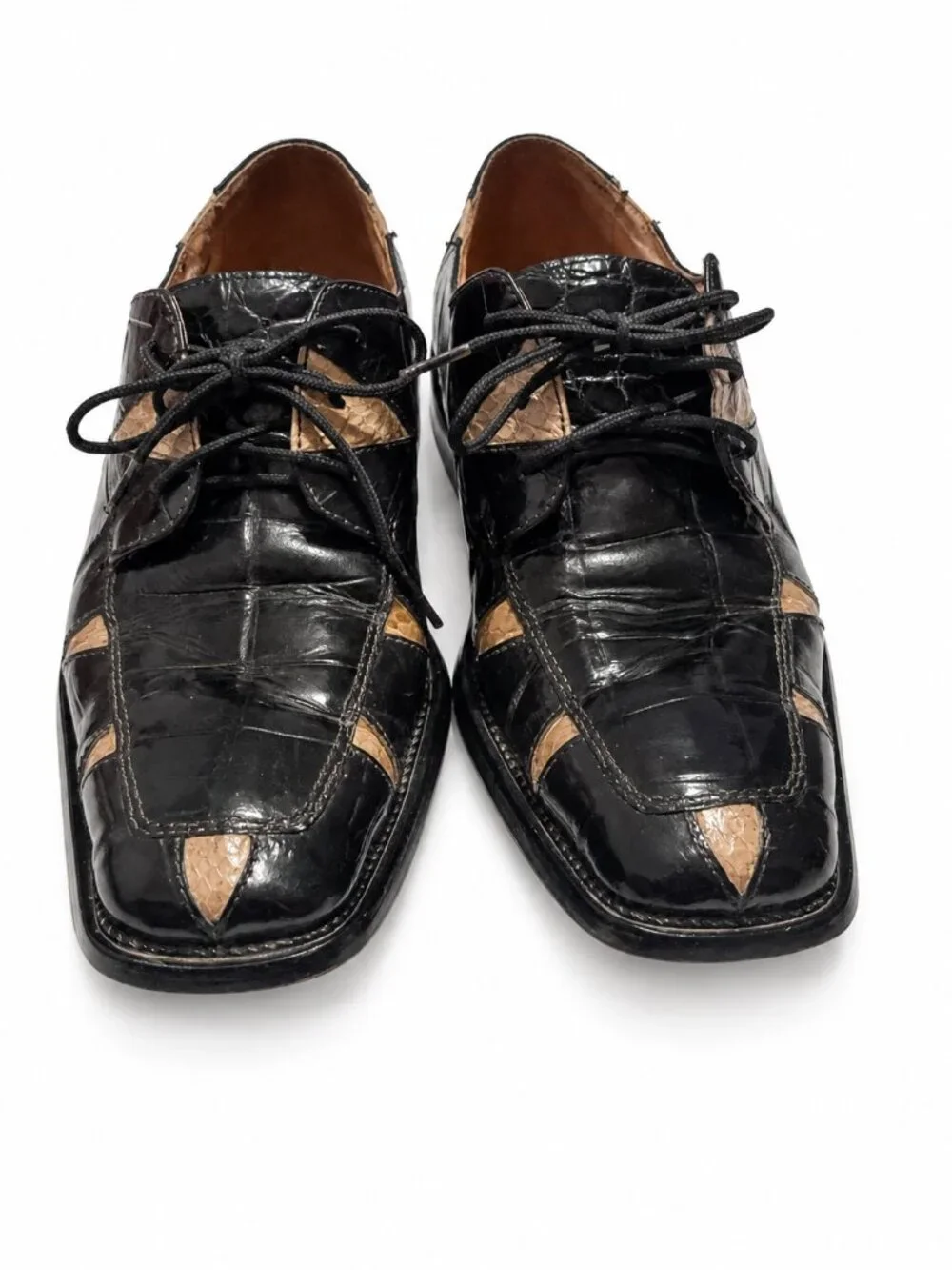 Stacy Adams Men’s Genuine Snakeskin & Leather Dress Shoes
